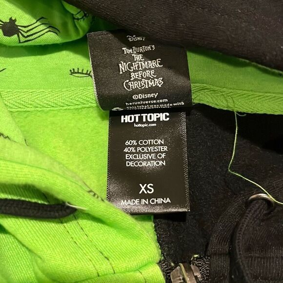 Nightmare Before Christmas Oogie Boogie Split Zip-Up Hoodie Men’s XS - Picture 6 of 6